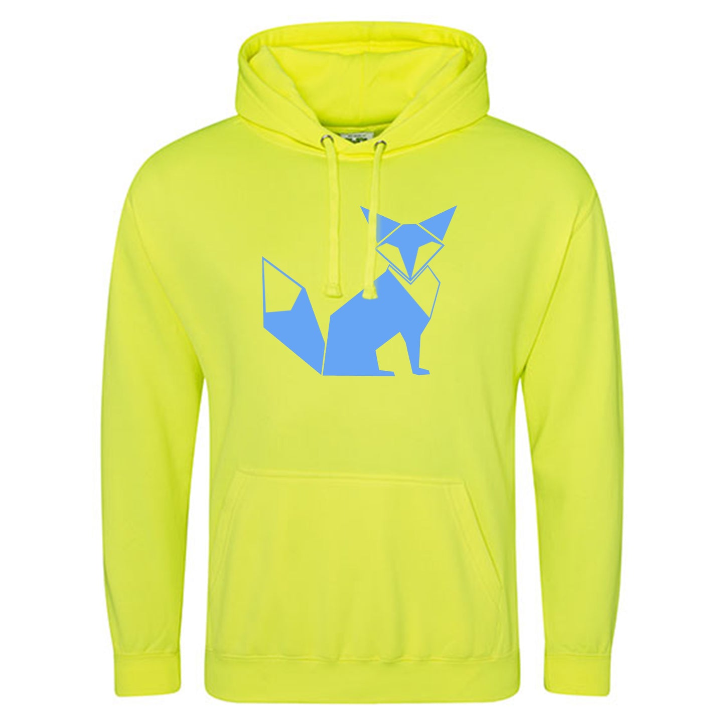 Electric Hoodie / Neon Kapuzenpulli / Motiv: Fuchs origami