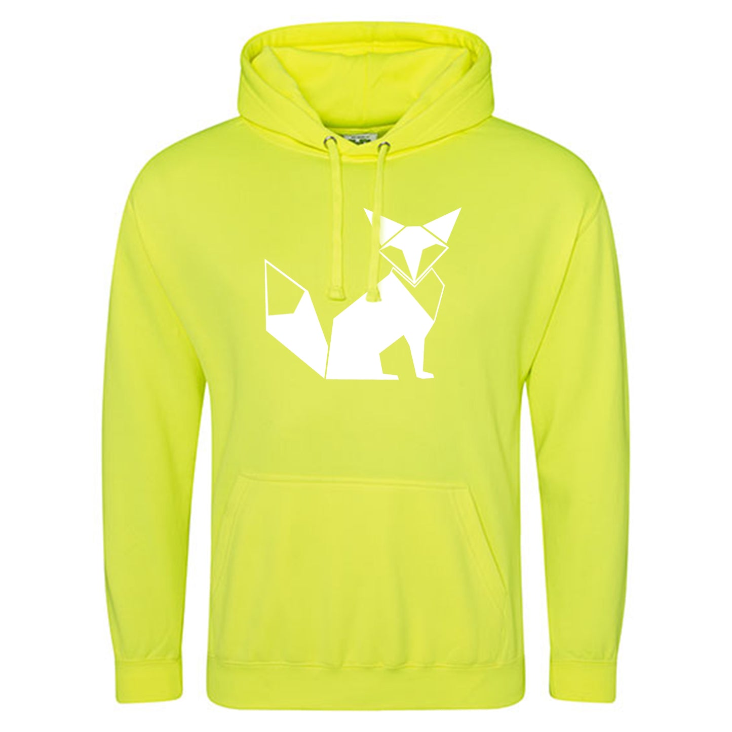 Electric Hoodie / Neon Kapuzenpulli / Motiv: Fuchs origami