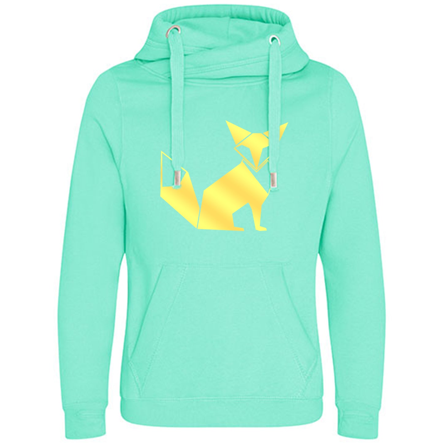 Cross Neck Hoodie/ Pulli / Motiv: Fuchs origami
