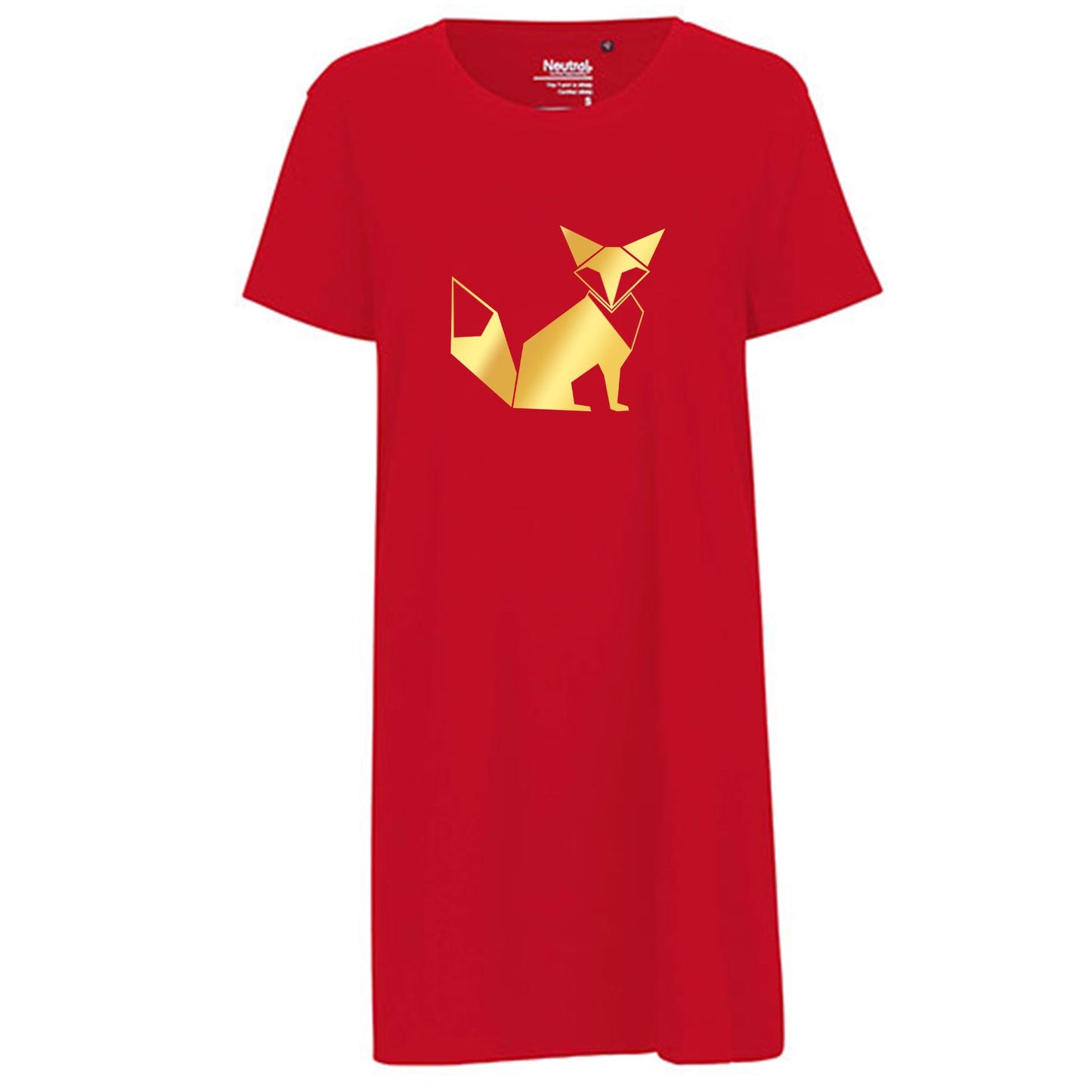 Ladies´ Long Length T-Shirt | 'Fuchs origami' | Bio-BW