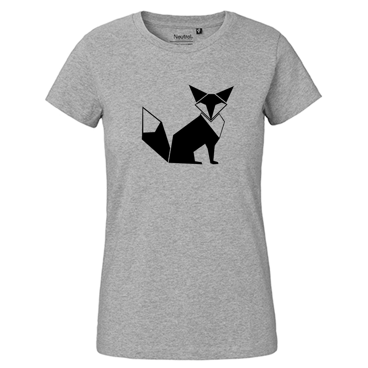 Fair-Trade Damen T-Shirt "Fuchs origami"100% Bio-Baumwolle