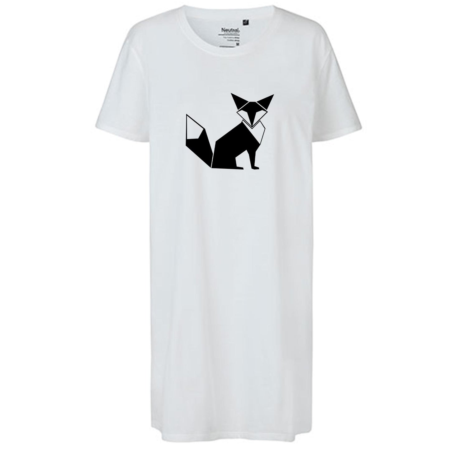 Ladies´ Long Length T-Shirt | 'Fuchs origami' | Bio-BW