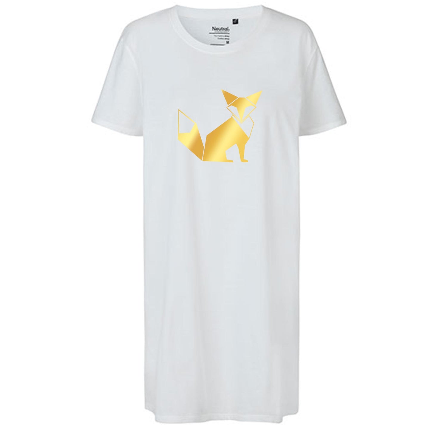Ladies´ Long Length T-Shirt | 'Fuchs origami' | Bio-BW