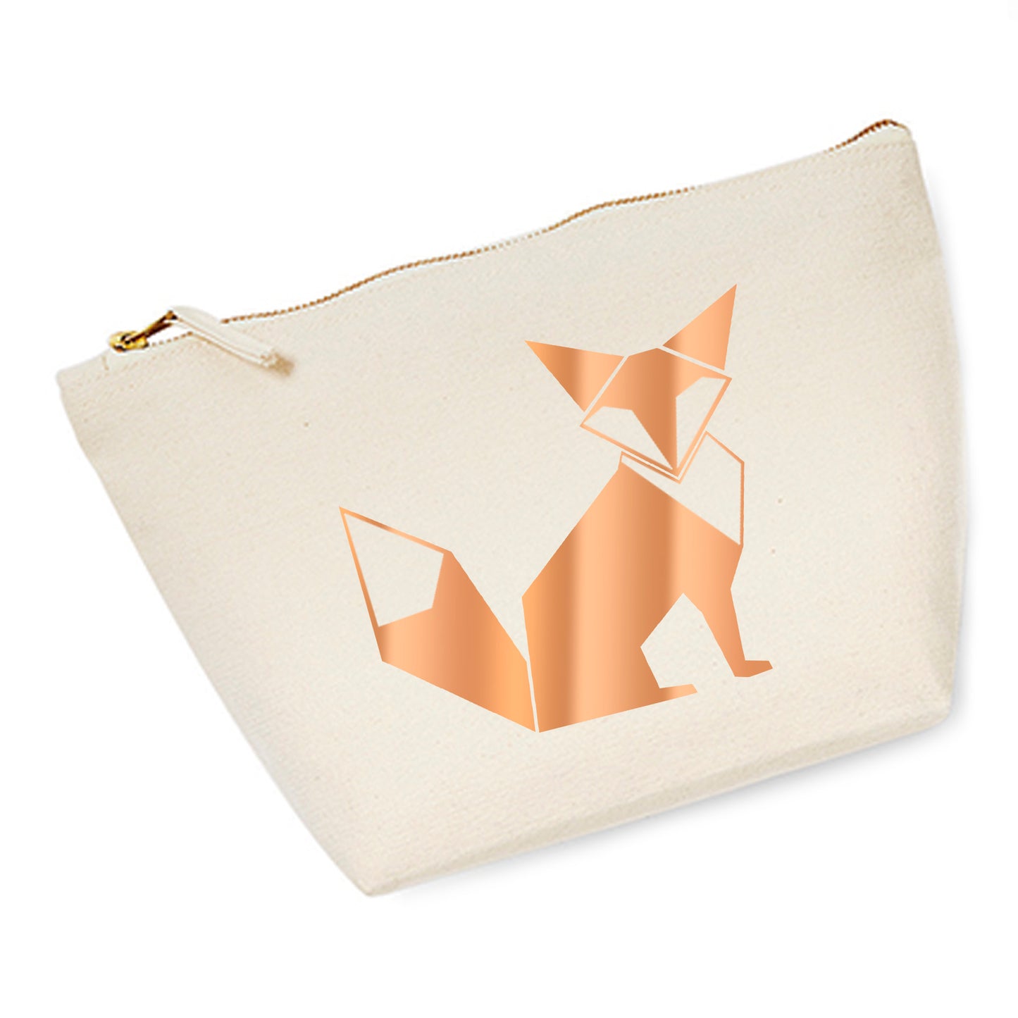 Cosmetic bag (M) 'Fuchs origami' cotton canvas