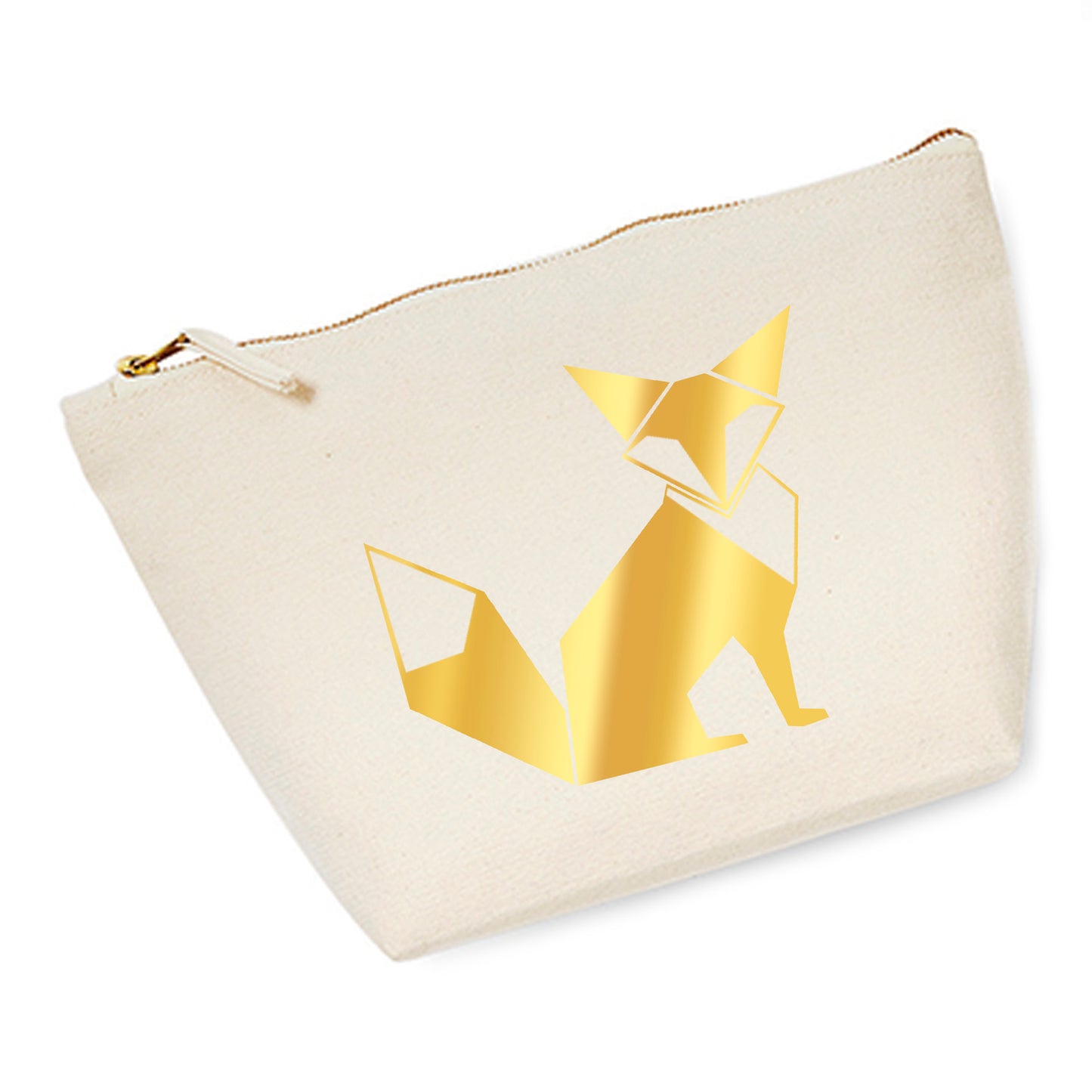 Cosmetic bag (M) 'Fuchs origami' cotton canvas