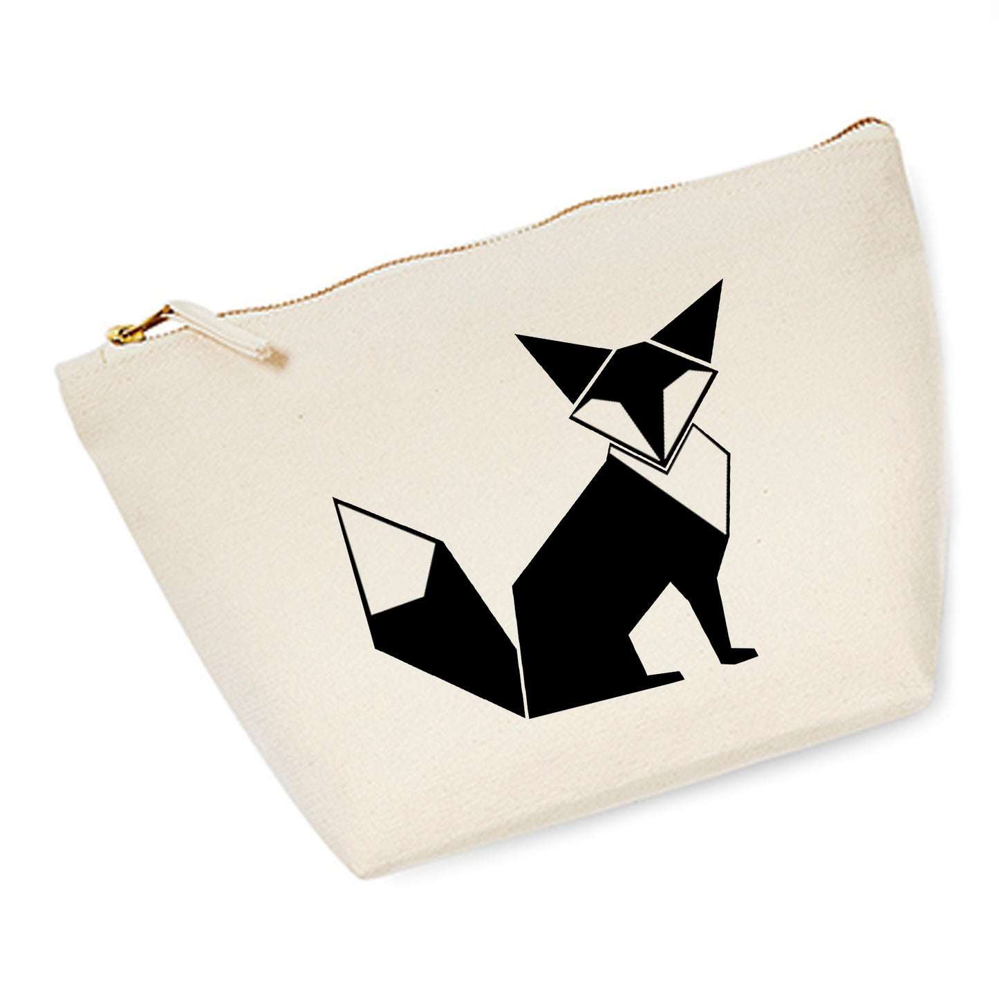 Cosmetic bag (M) 'Fuchs origami' cotton canvas