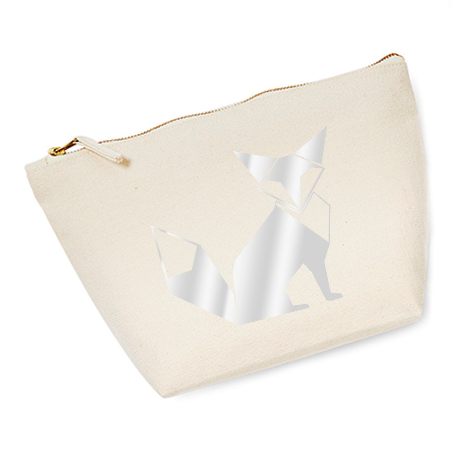 Cosmetic bag (M) 'Fuchs origami' cotton canvas