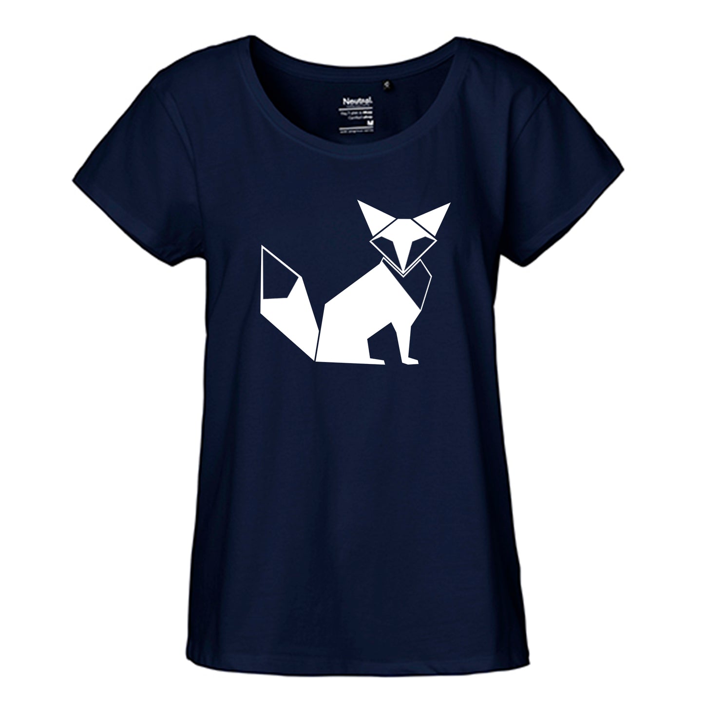 FairTrade Loose Fit | Oversize | T-Shirt Damen 'Fuchs Origami' Bio-Baumwolle