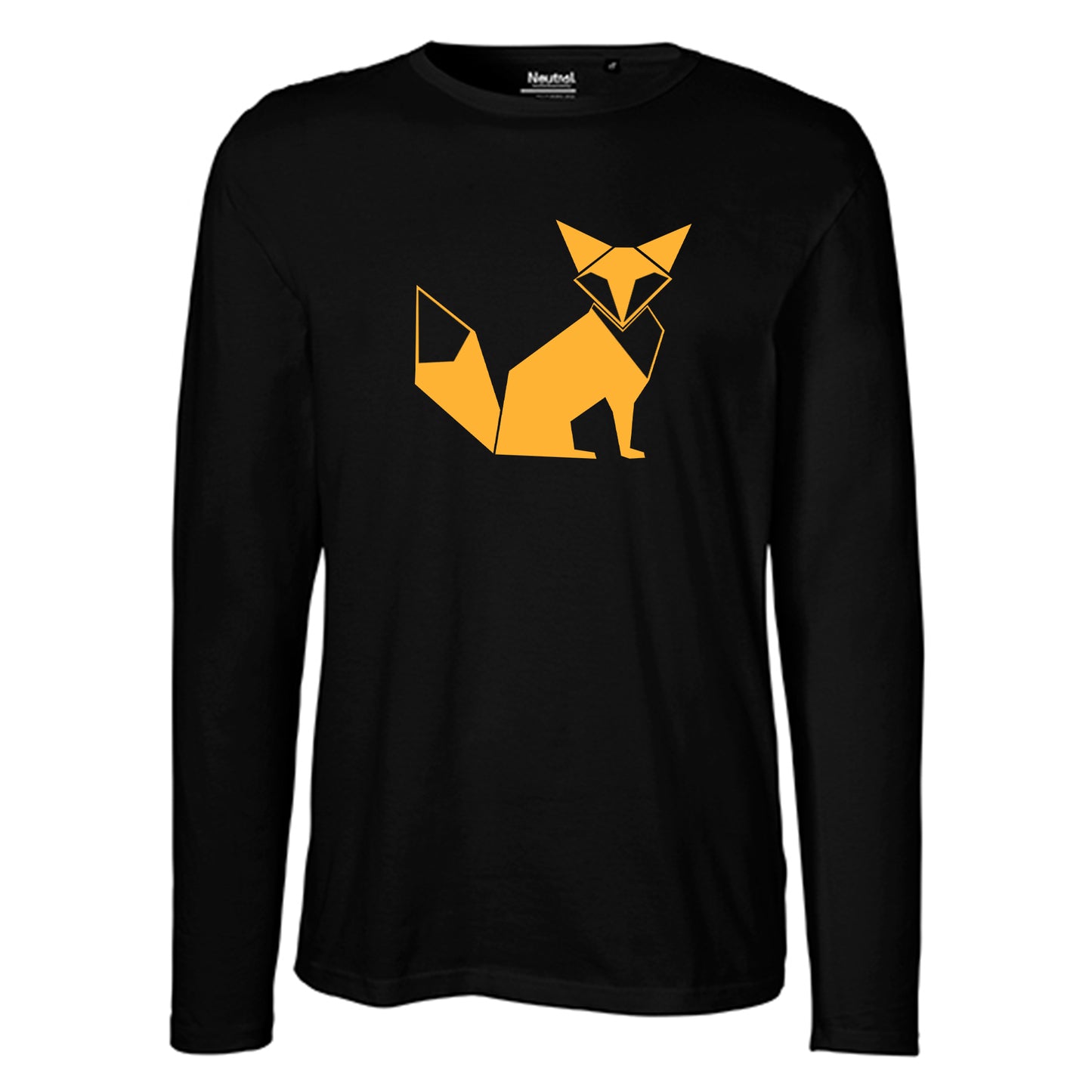Herren FairTrade Longsleeve Shirt | Motiv "Fuchs - origami" | 100% Bio-Baumwolle und aus nachhaltiger Produktion | Größen S-3XL