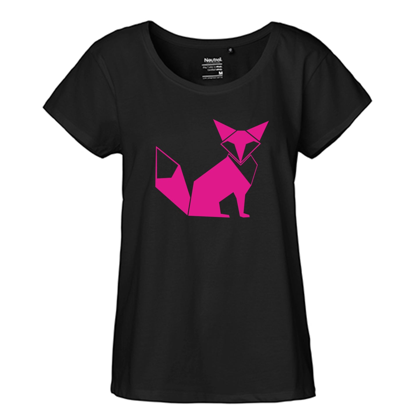FairTrade Loose Fit | Oversize | T-Shirt Damen 'Fuchs Origami' Bio-Baumwolle