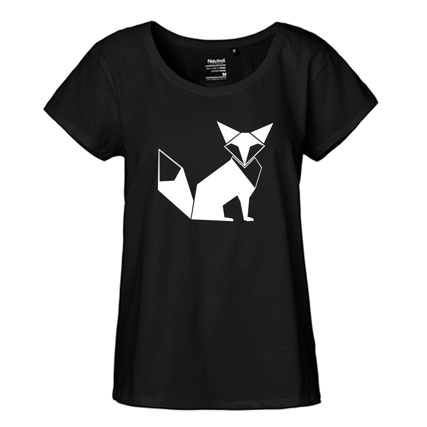FairTrade Loose Fit | Oversize | T-Shirt Damen 'Fuchs Origami' Bio-Baumwolle