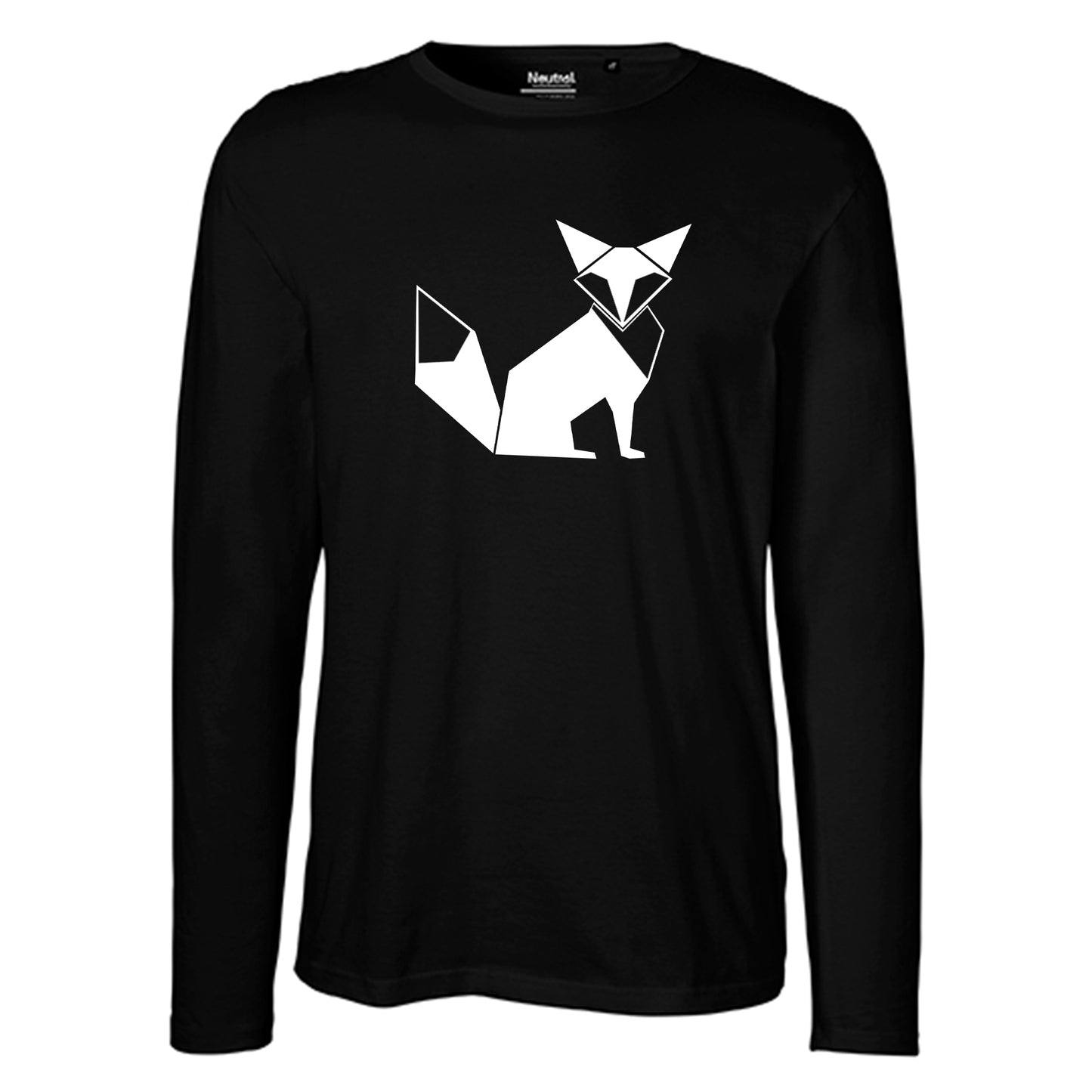 Herren FairTrade Longsleeve Shirt | Motiv "Fuchs - origami" | 100% Bio-Baumwolle und aus nachhaltiger Produktion | Größen S-3XL