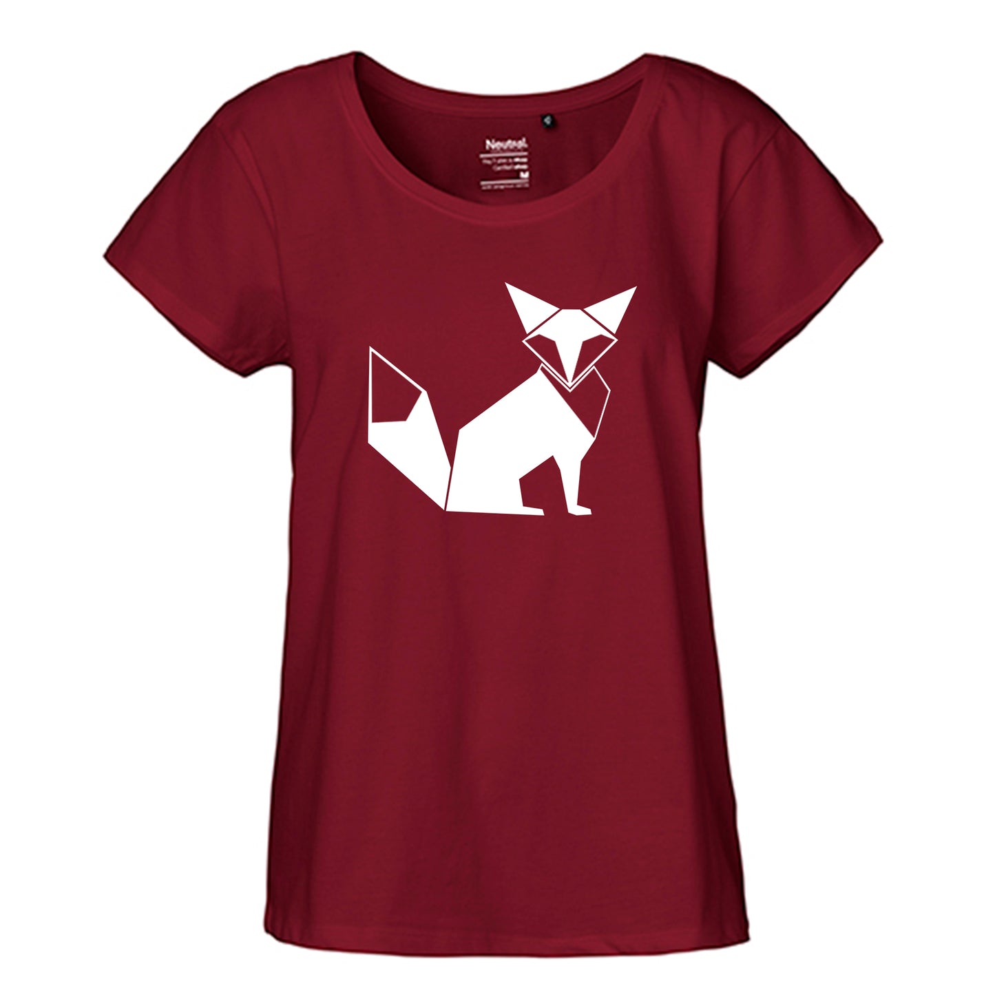 FairTrade Loose Fit | Oversize | T-Shirt Damen 'Fuchs Origami' Bio-Baumwolle