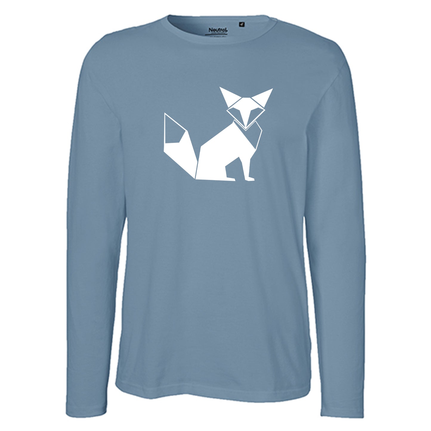 Herren FairTrade Longsleeve Shirt | Motiv "Fuchs - origami" | 100% Bio-Baumwolle und aus nachhaltiger Produktion | Größen S-3XL