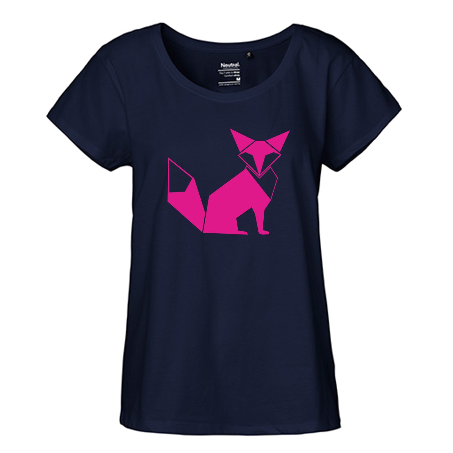 FairTrade Loose Fit | Oversize | T-Shirt Damen 'Fuchs Origami' Bio-Baumwolle