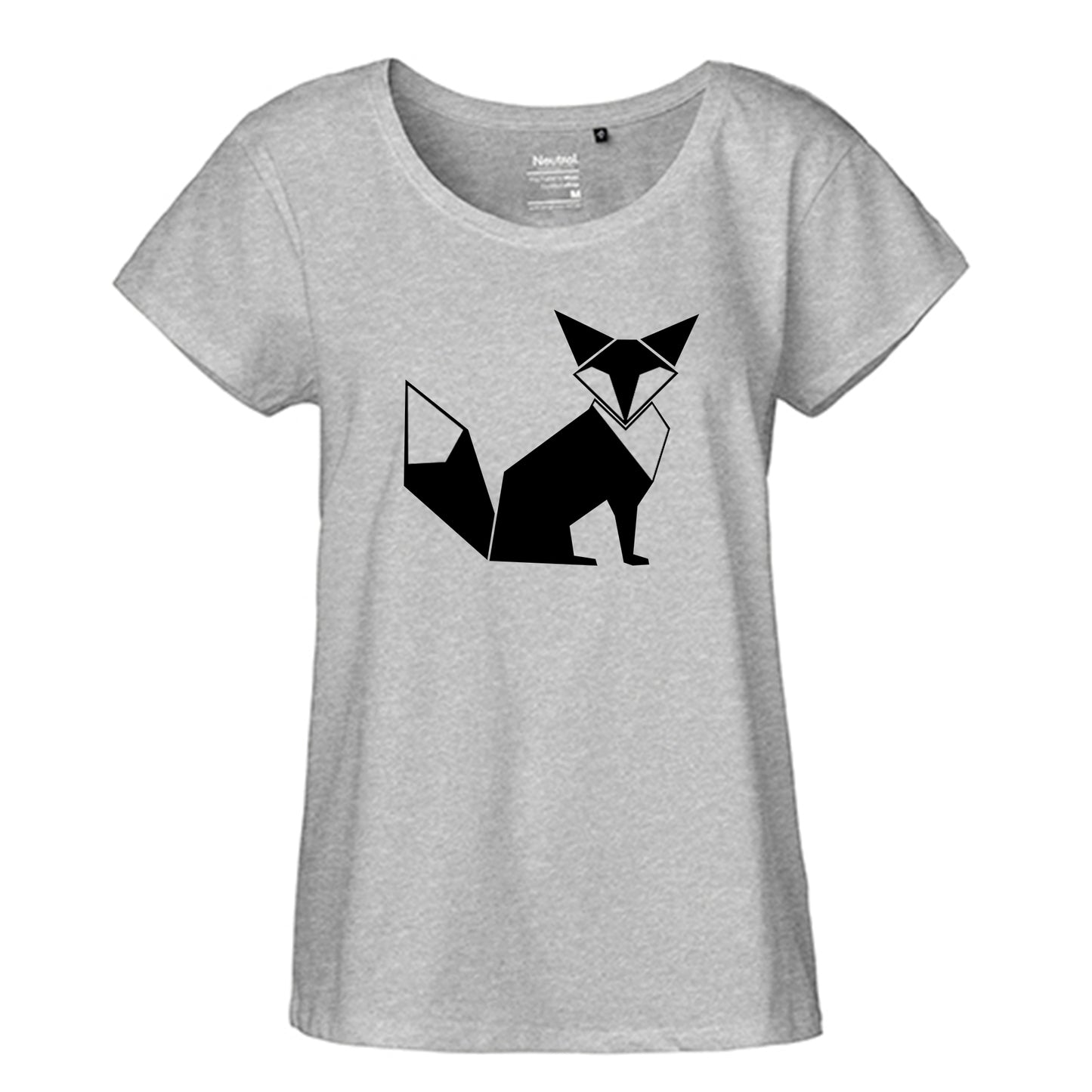 FairTrade Loose Fit | Oversize | T-Shirt Damen 'Fuchs Origami' Bio-Baumwolle