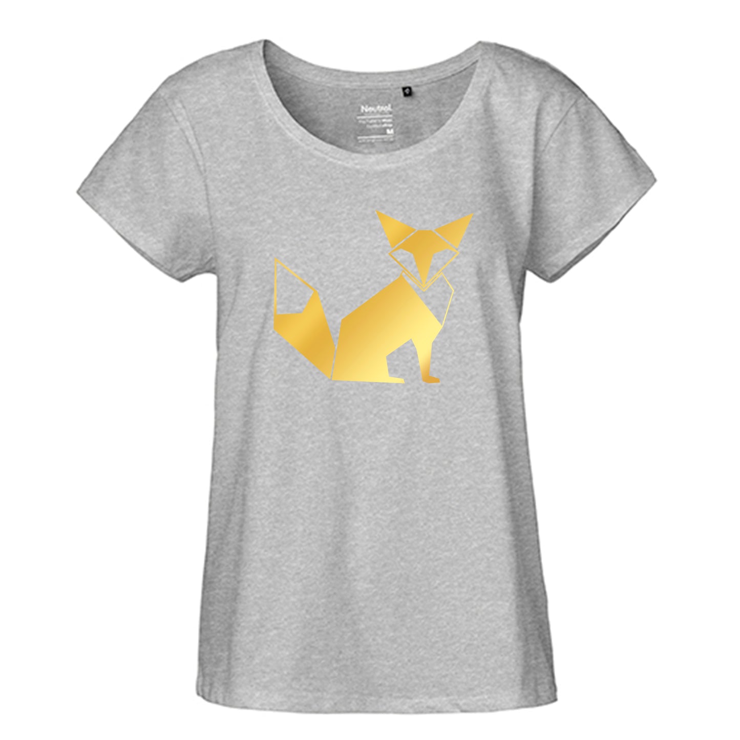 FairTrade Loose Fit | Oversize | T-Shirt Damen 'Fuchs Origami' Bio-Baumwolle