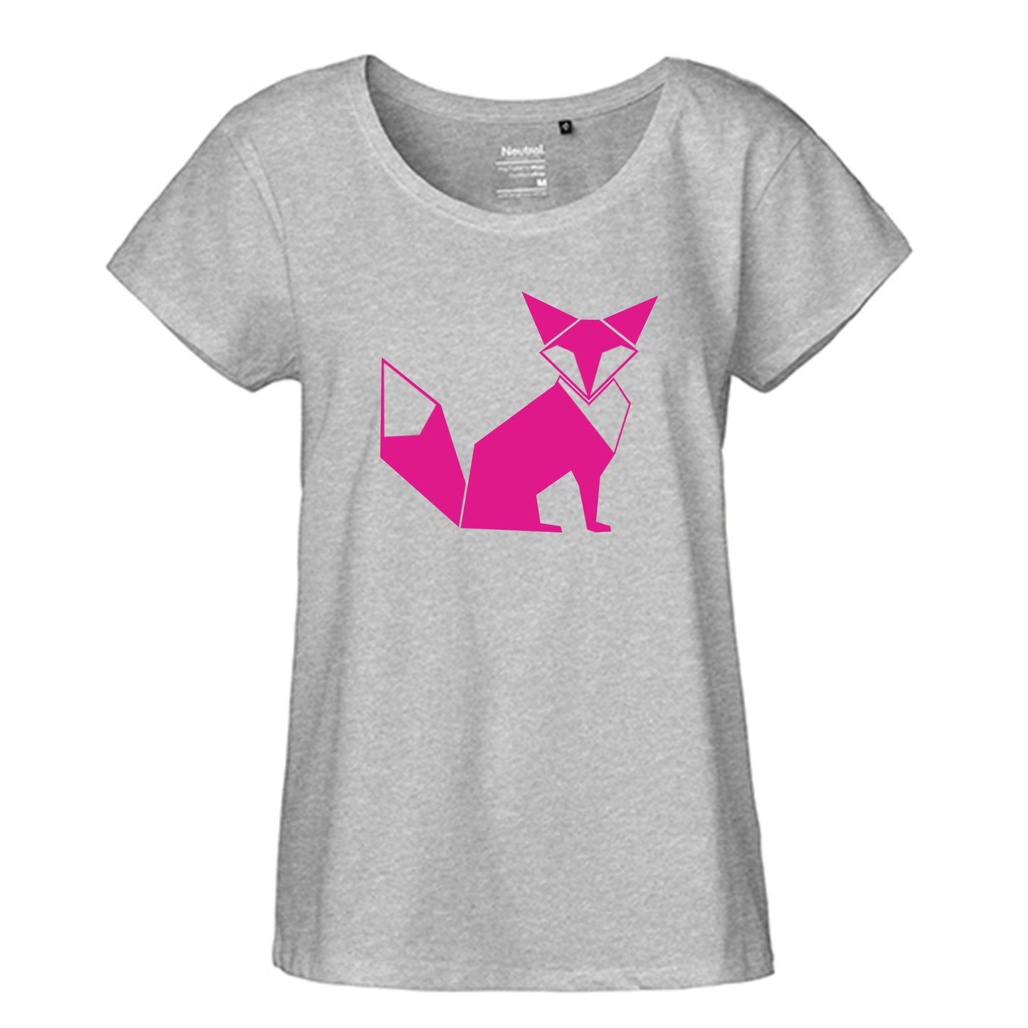 FairTrade Loose Fit | Oversize | T-Shirt Damen 'Fuchs Origami' Bio-Baumwolle