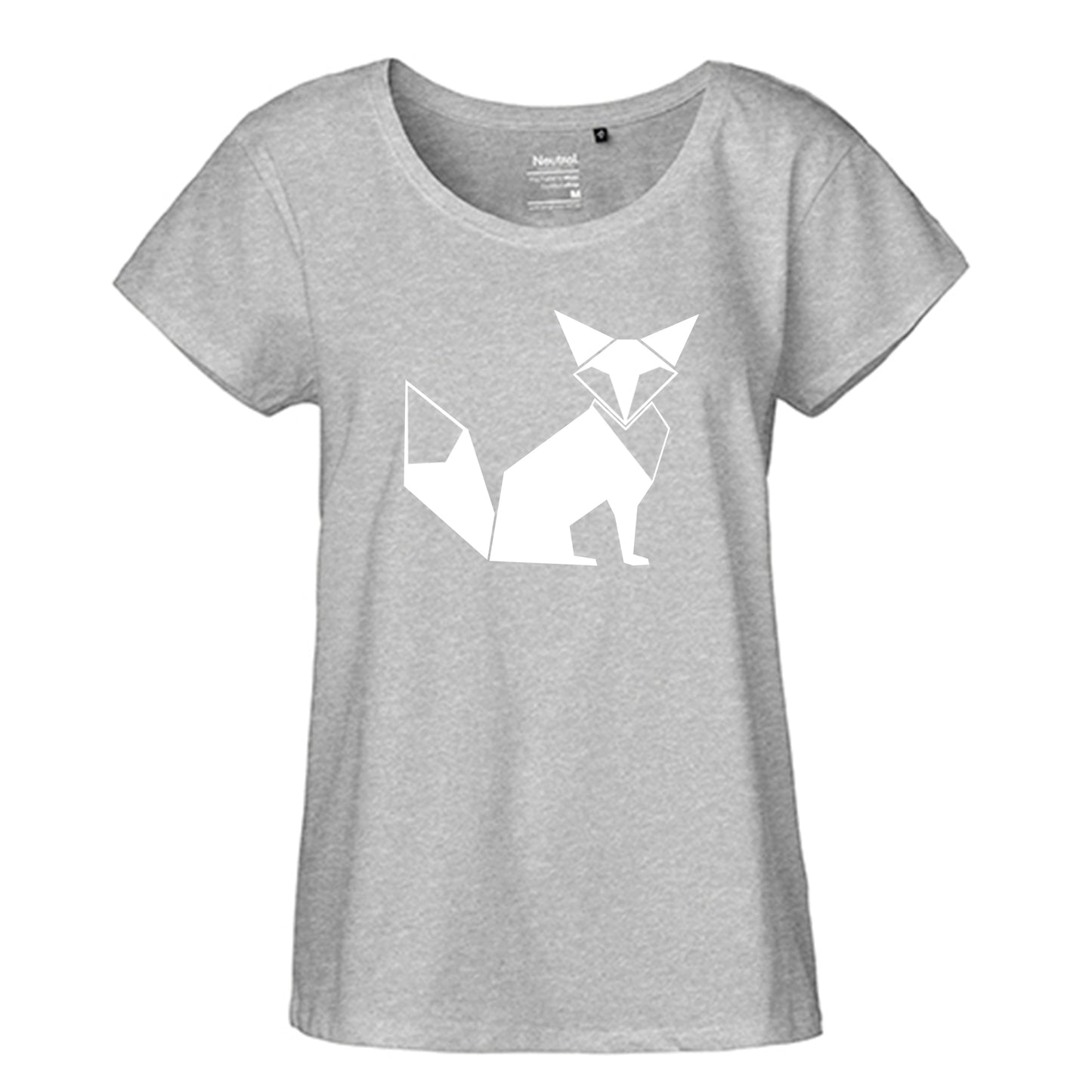 FairTrade Loose Fit | Oversize | T-Shirt Damen 'Fuchs Origami' Bio-Baumwolle