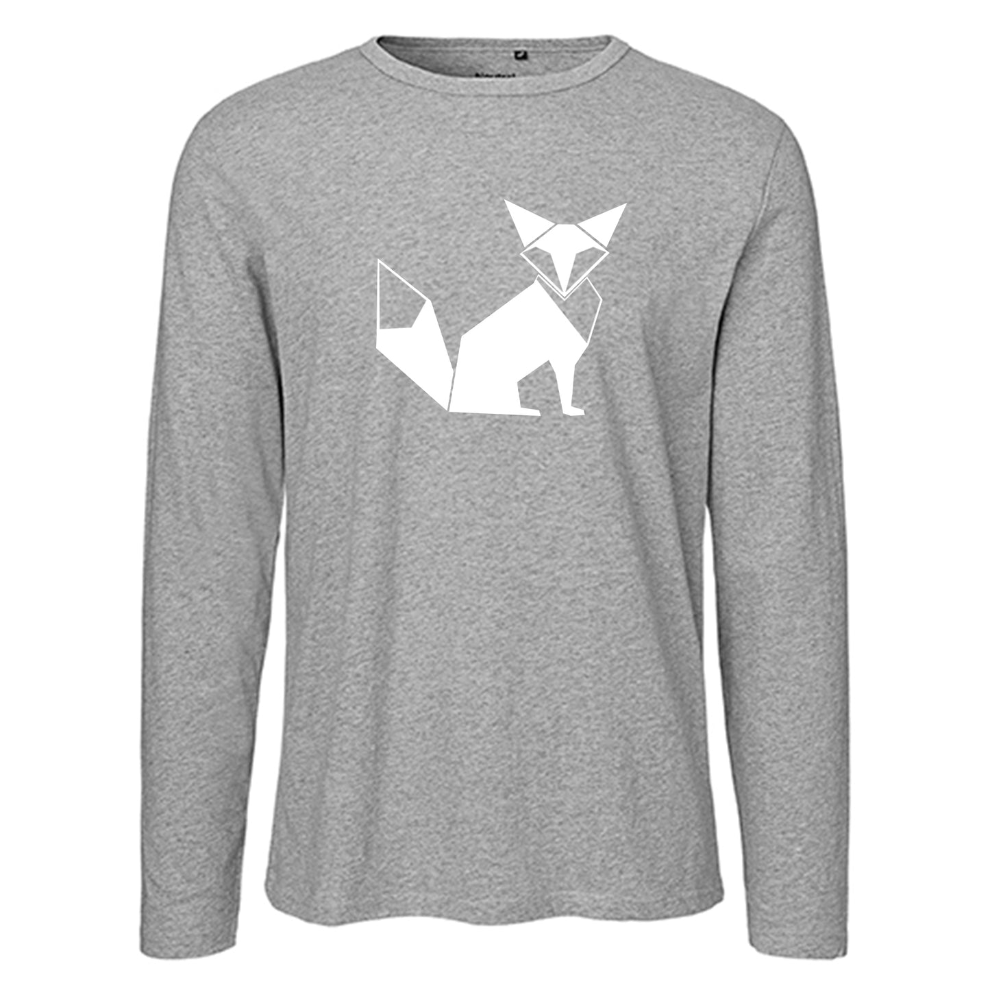 Herren FairTrade Longsleeve Shirt | Motiv "Fuchs - origami" | 100% Bio-Baumwolle und aus nachhaltiger Produktion | Größen S-3XL