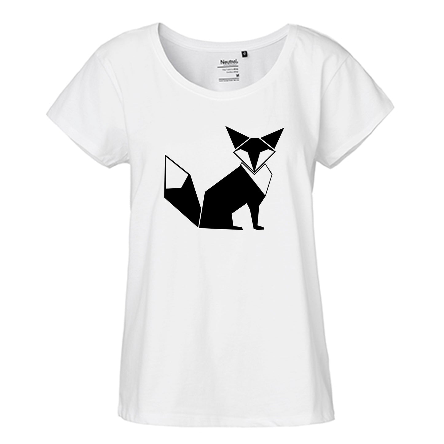 FairTrade Loose Fit | Oversize | T-Shirt Damen 'Fuchs Origami' Bio-Baumwolle