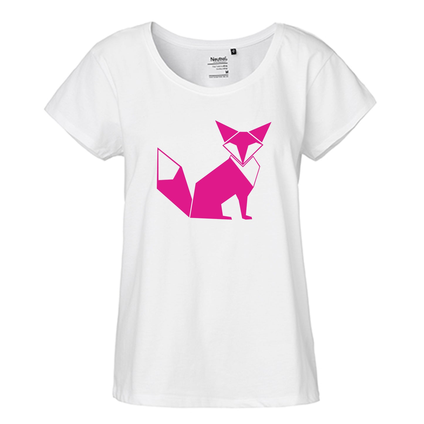 FairTrade Loose Fit | Oversize | T-Shirt Damen 'Fuchs Origami' Bio-Baumwolle