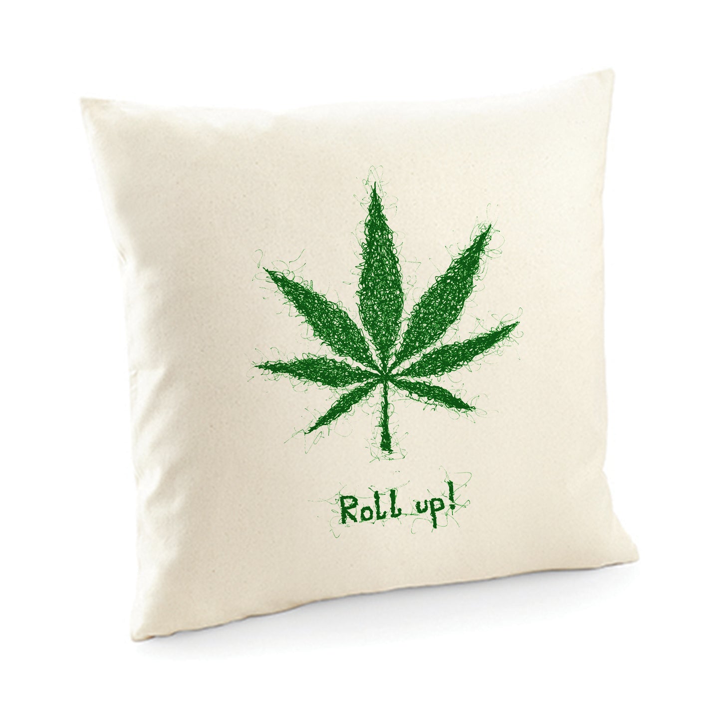 Kissenbezug / cushion cover / Motiv: Hanfblatt Roll up