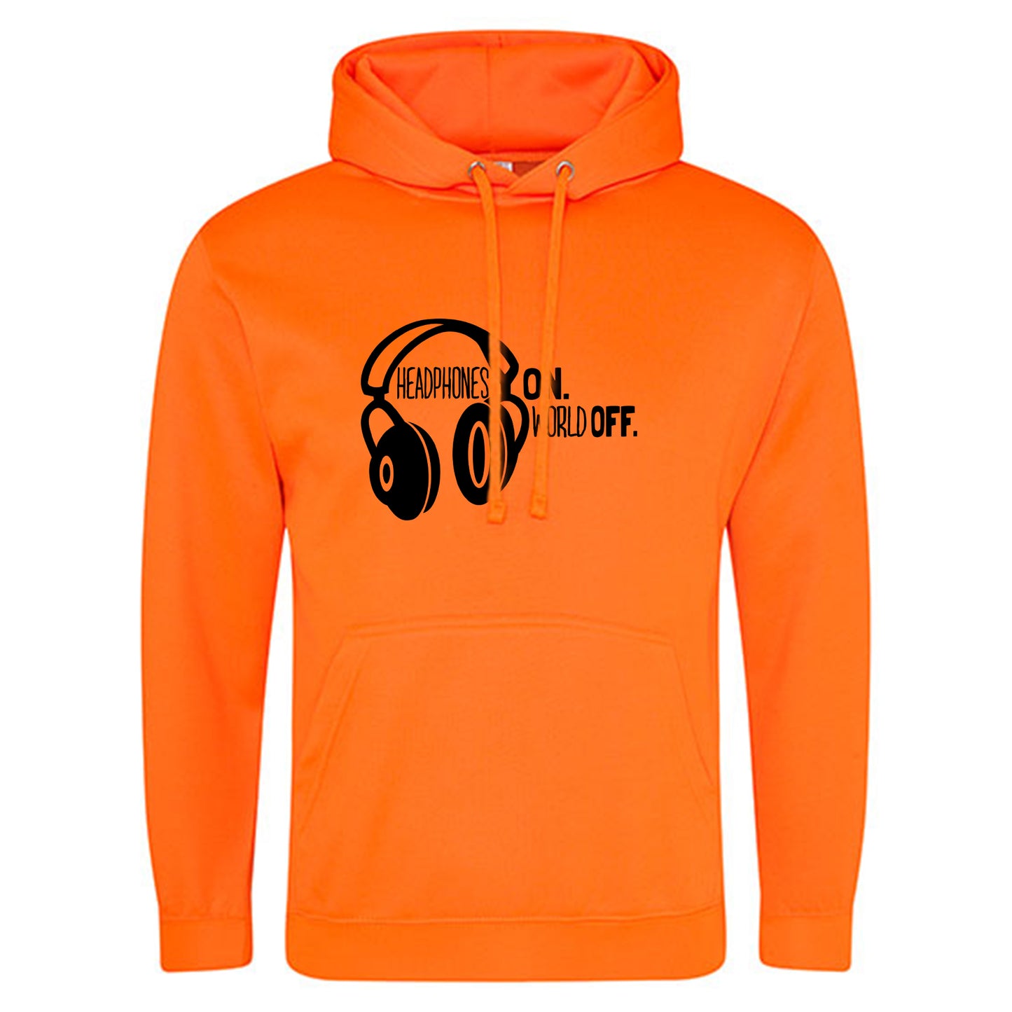 Electric Hoodie / Neon Kapuzenpulli / Motiv: Headphones on World off