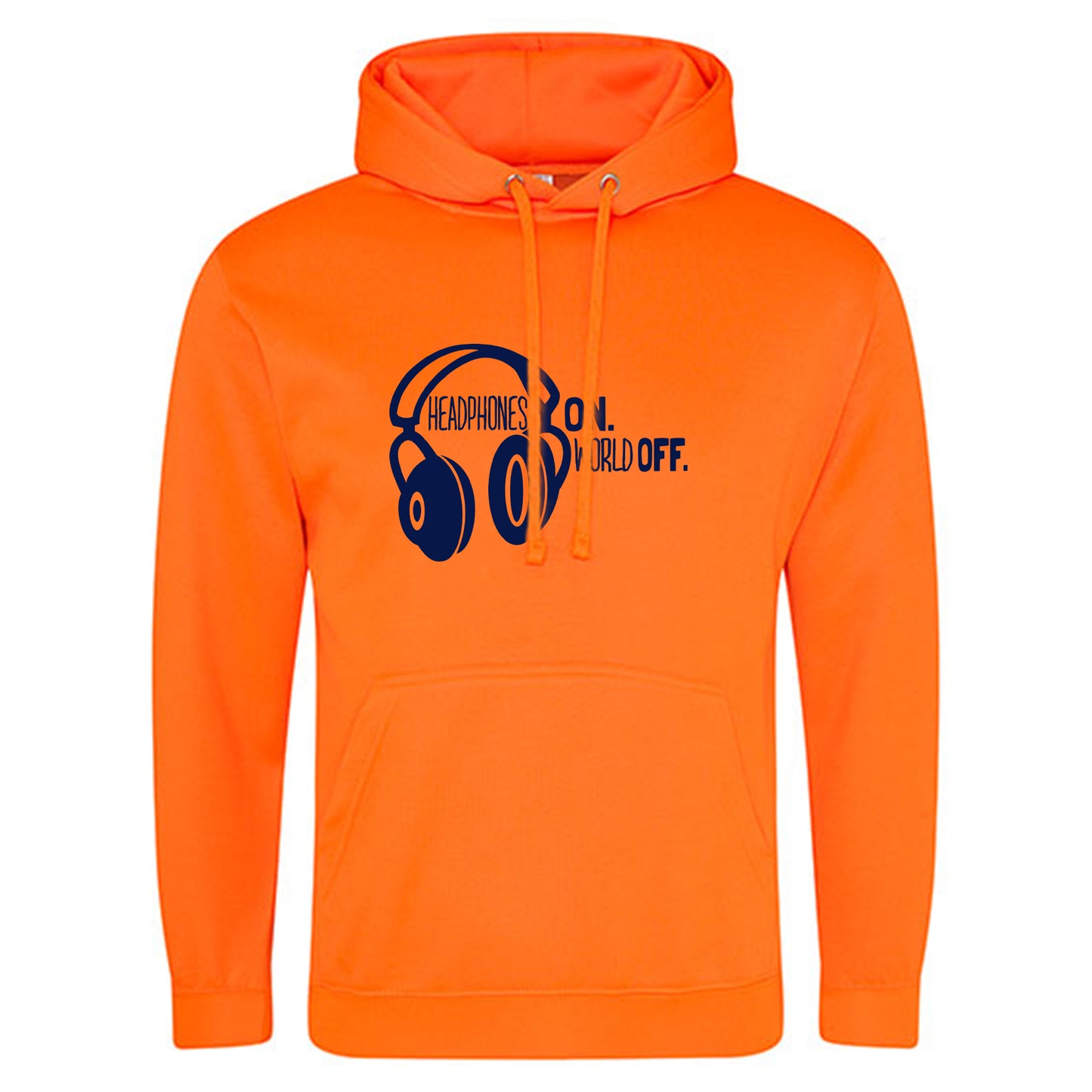Electric Hoodie / Neon Kapuzenpulli / Motiv: Headphones on World off