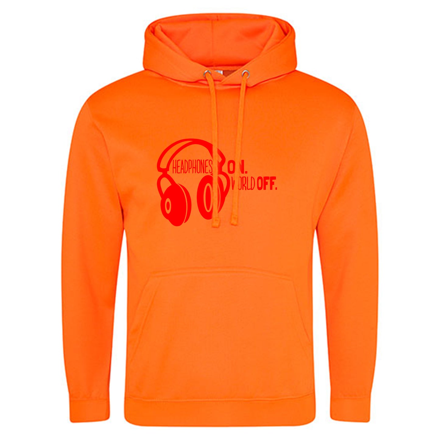 Electric Hoodie / Neon Kapuzenpulli / Motiv: Headphones on World off