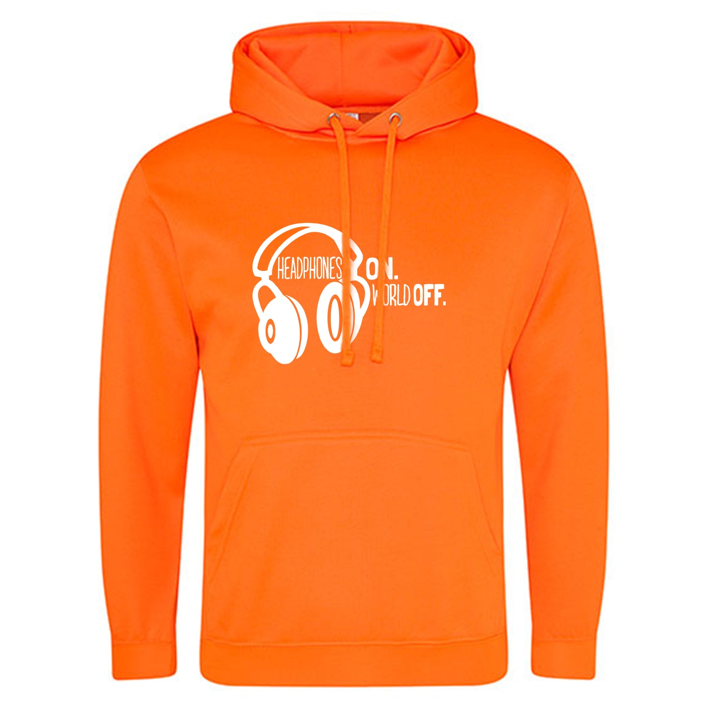 Electric Hoodie / Neon Kapuzenpulli / Motiv: Headphones on World off