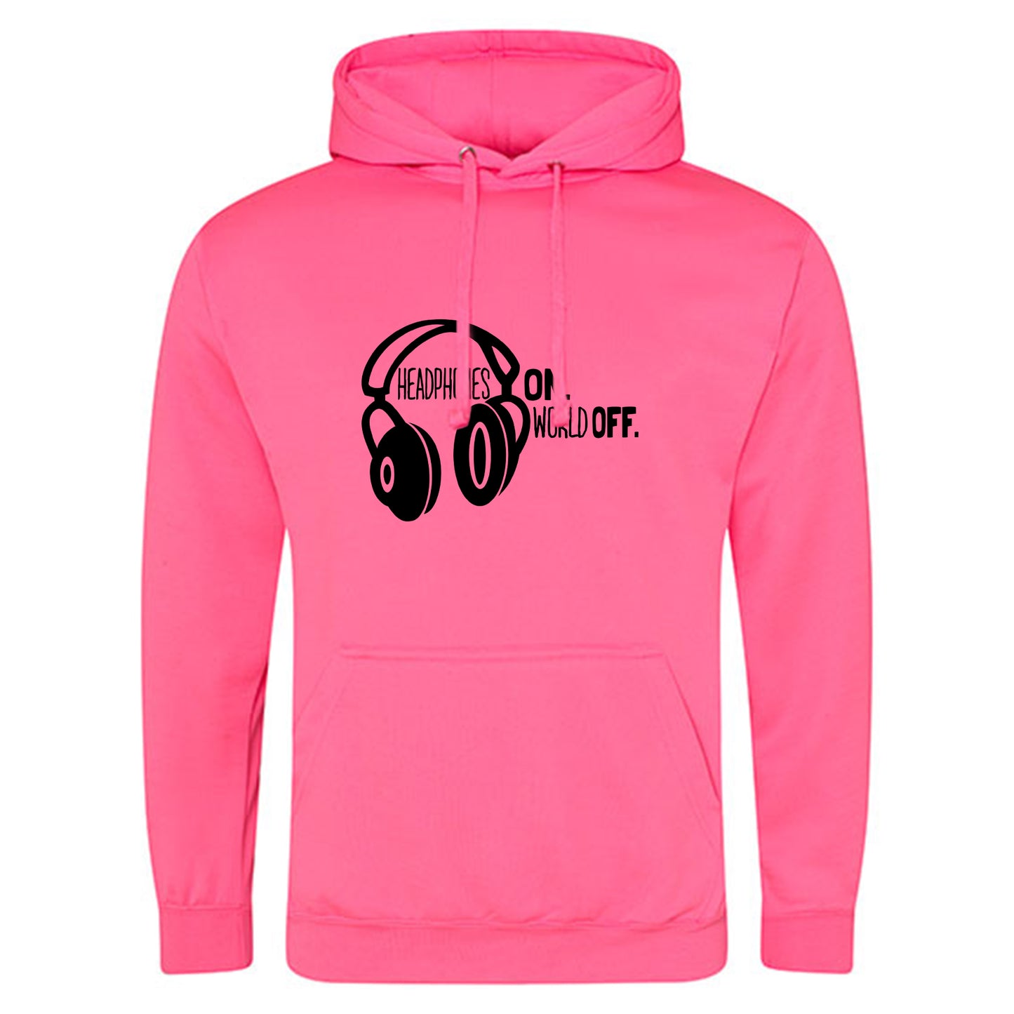 Electric Hoodie / Neon Kapuzenpulli / Motiv: Headphones on World off