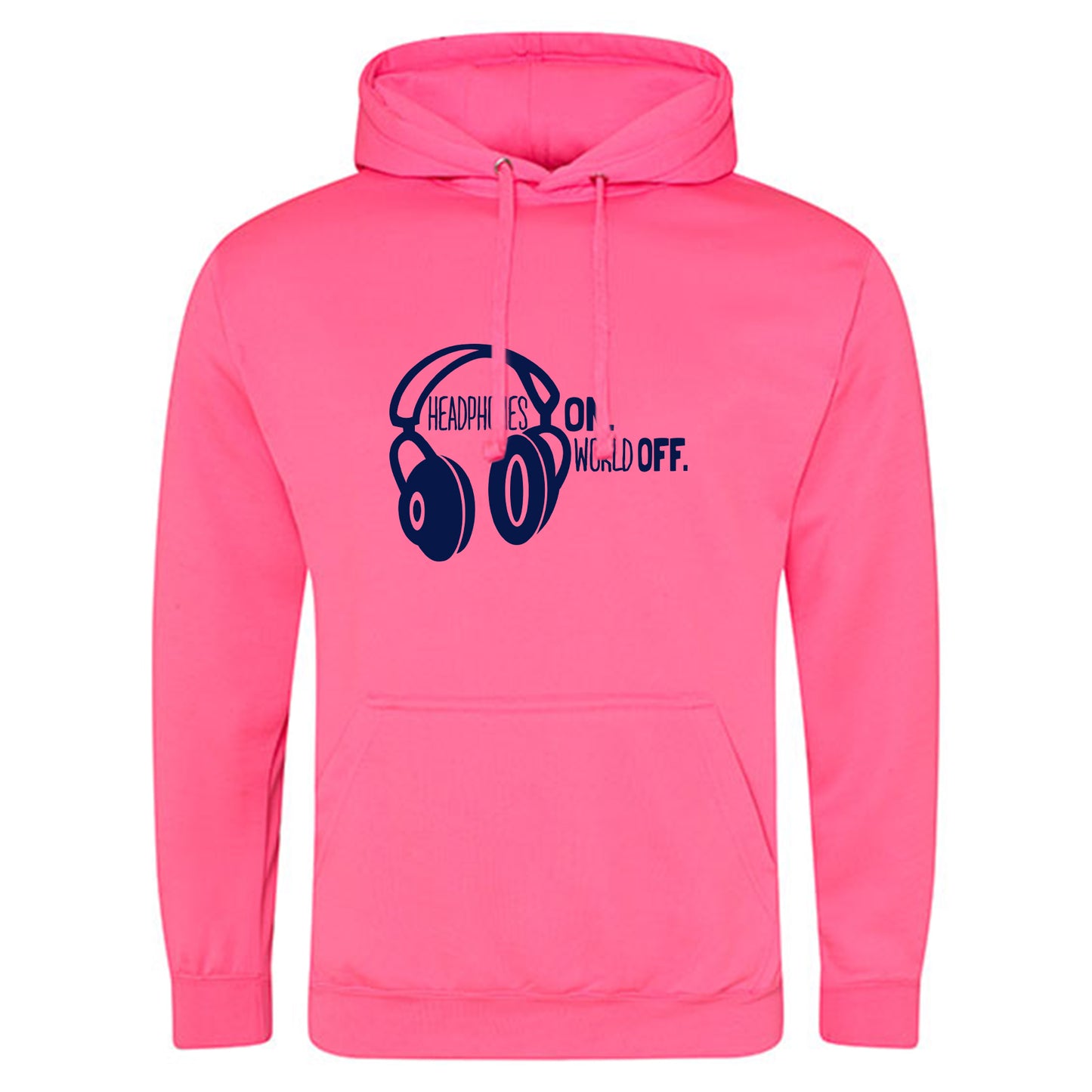 Electric Hoodie / Neon Kapuzenpulli / Motiv: Headphones on World off