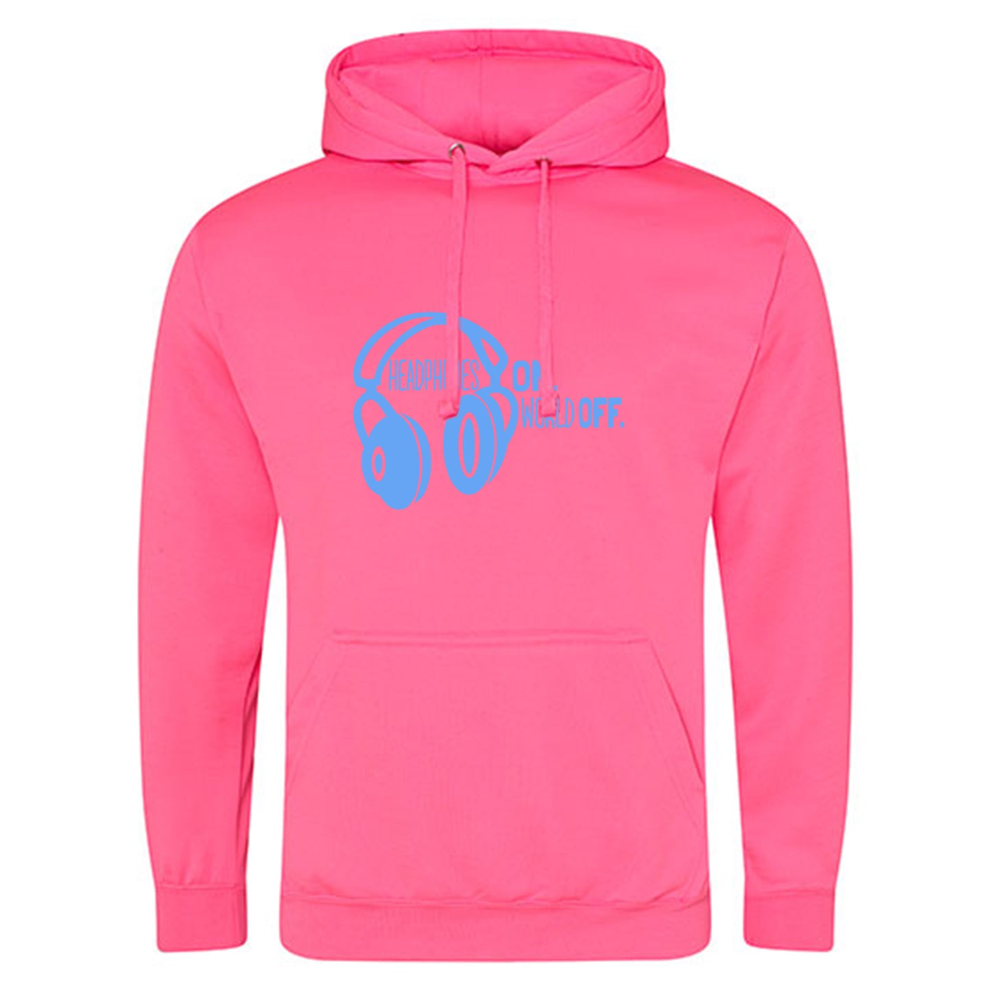 Electric Hoodie / Neon Kapuzenpulli / Motiv: Headphones on World off