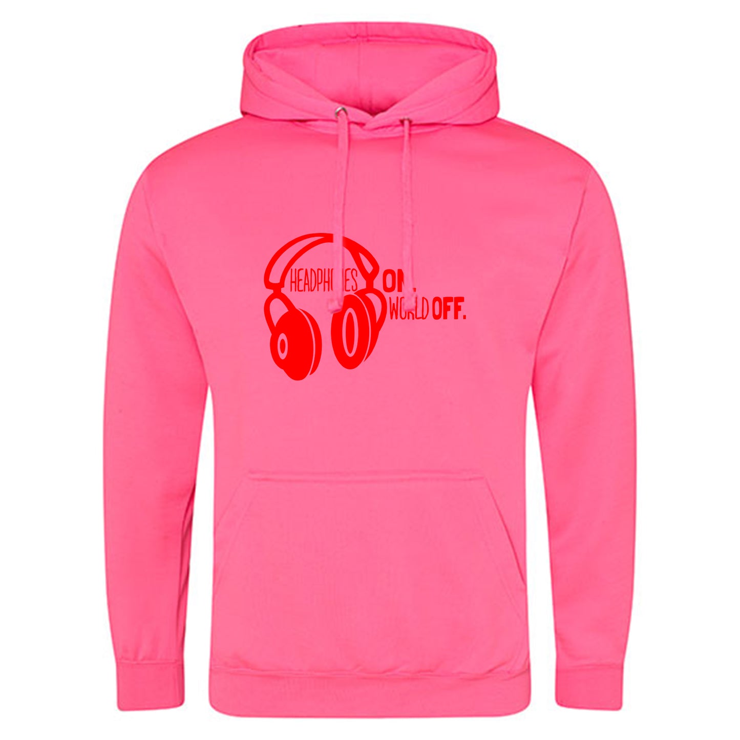 Electric Hoodie / Neon Kapuzenpulli / Motiv: Headphones on World off