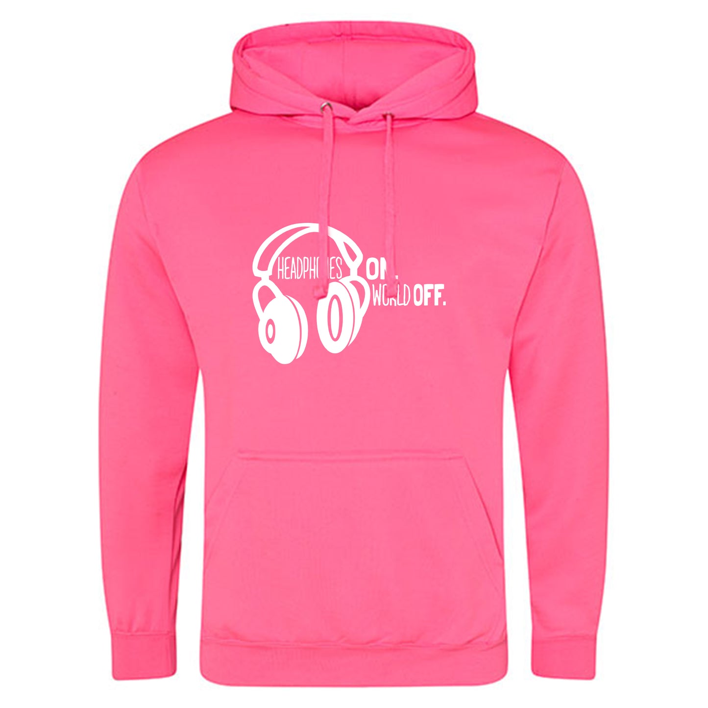 Electric Hoodie / Neon Kapuzenpulli / Motiv: Headphones on World off