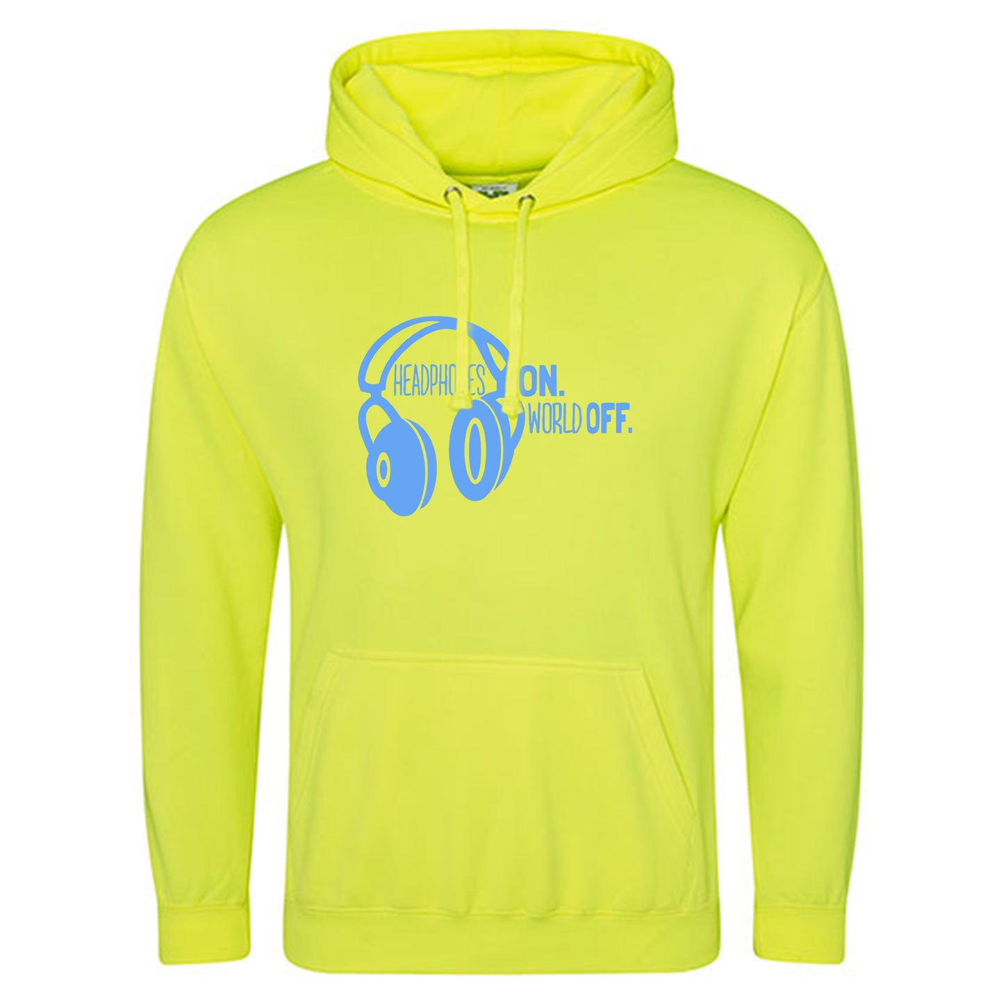 Electric Hoodie / Neon Kapuzenpulli / Motiv: Headphones on World off