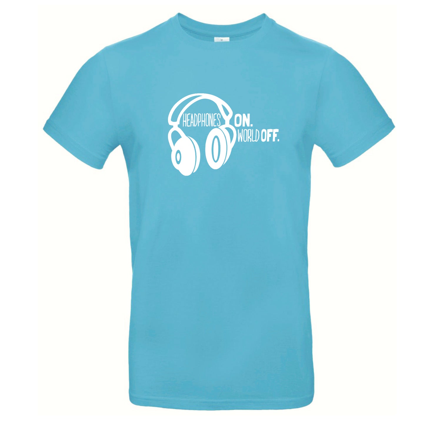 FairWear men's t-shirt 'Headphones ON - World OFF' cotton
