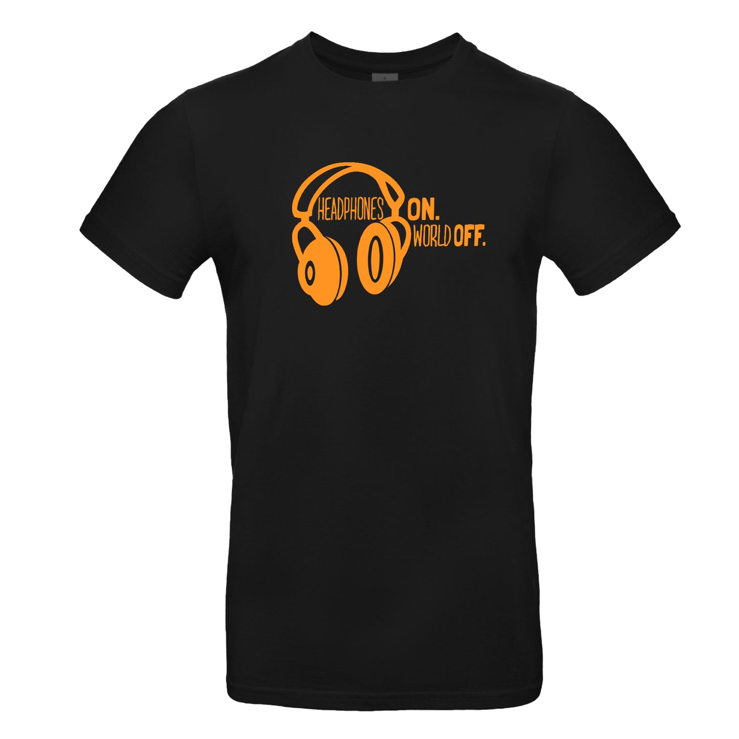FairWear men's t-shirt 'Headphones ON - World OFF' cotton
