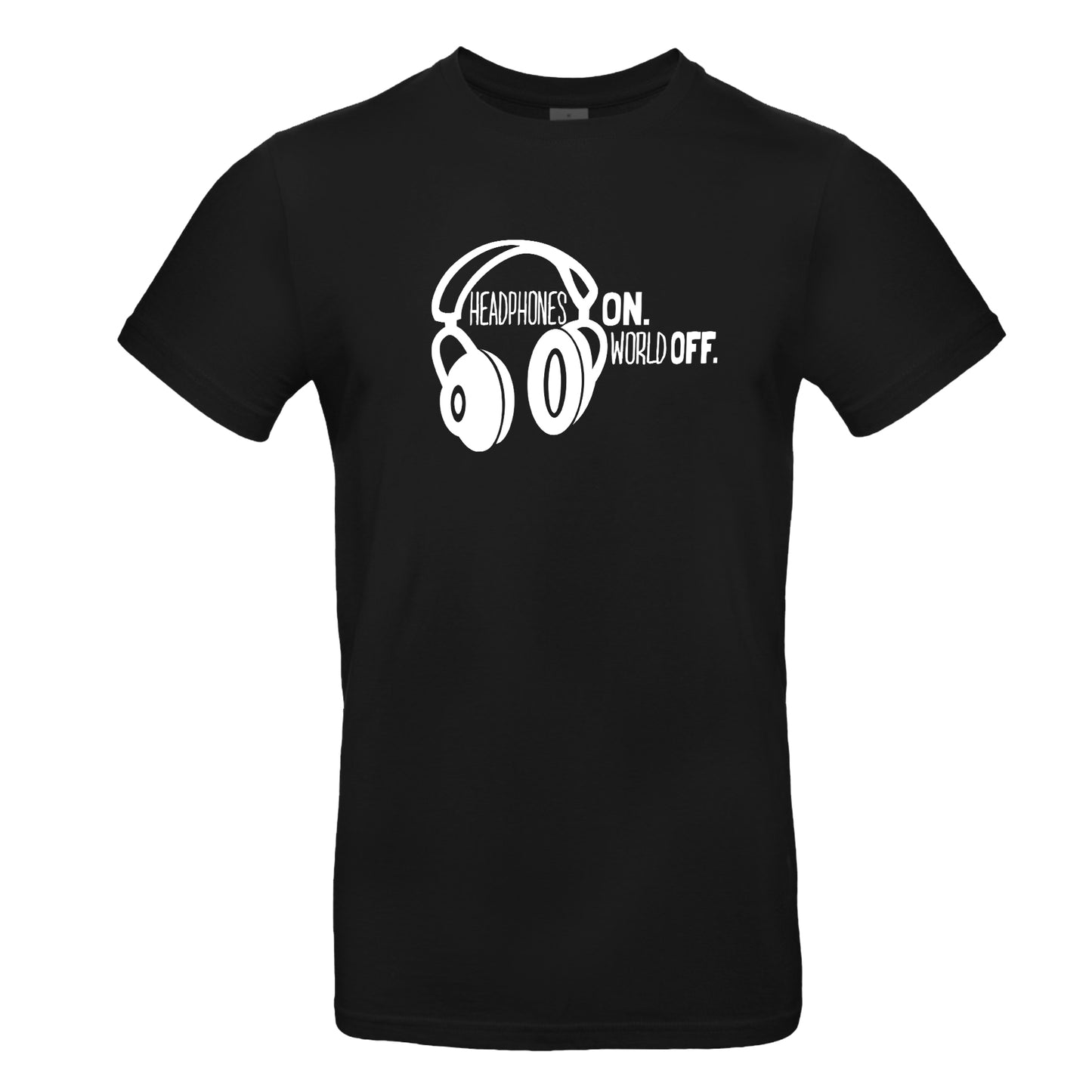 FairWear men's t-shirt 'Headphones ON - World OFF' cotton