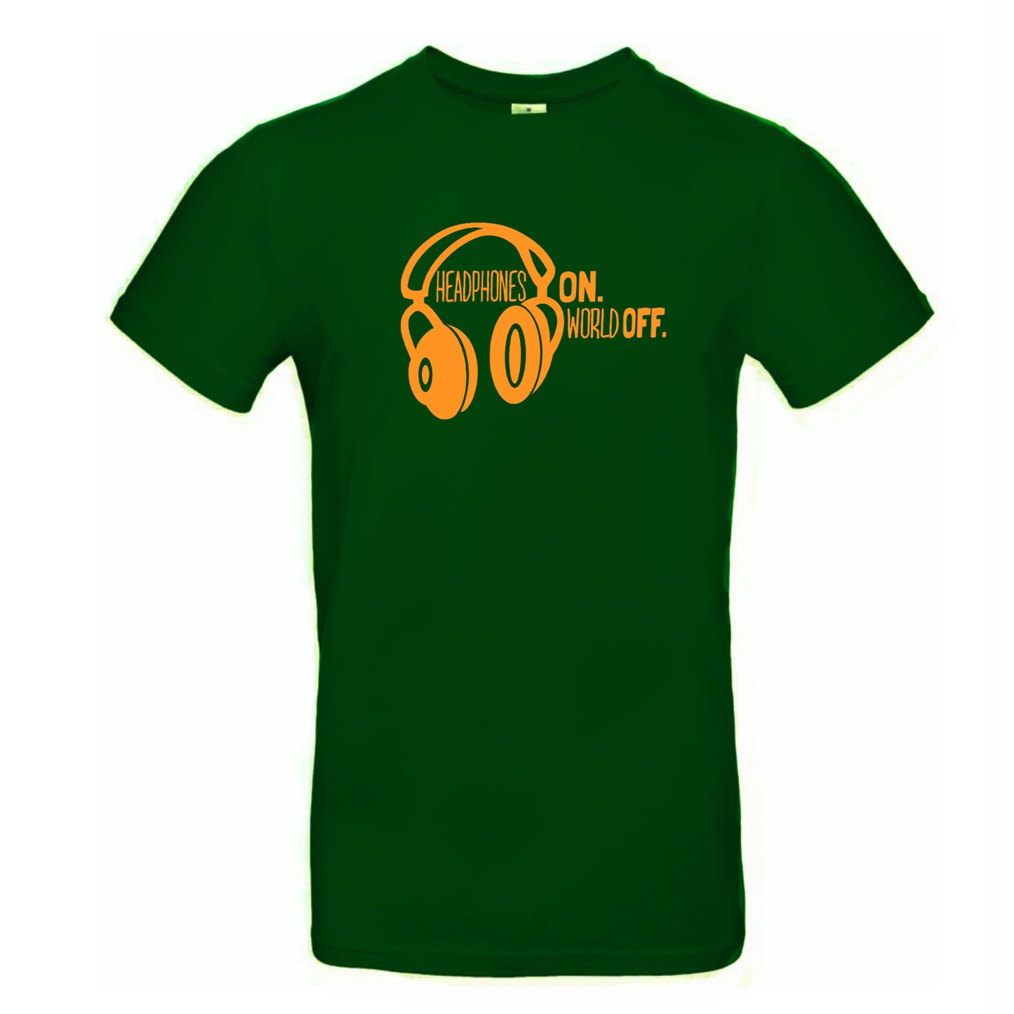 FairWear men's t-shirt 'Headphones ON - World OFF' cotton