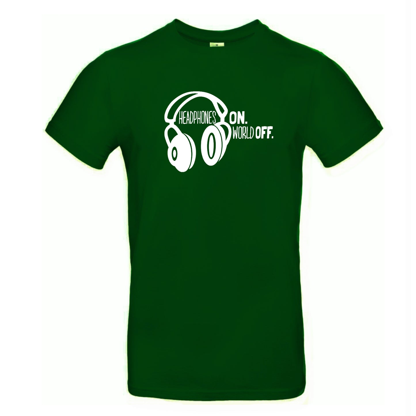FairWear men's t-shirt 'Headphones ON - World OFF' cotton
