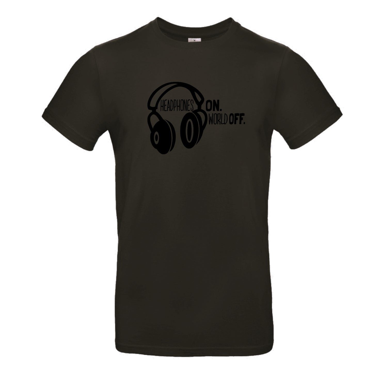 FairWear men's t-shirt 'Headphones ON - World OFF' cotton