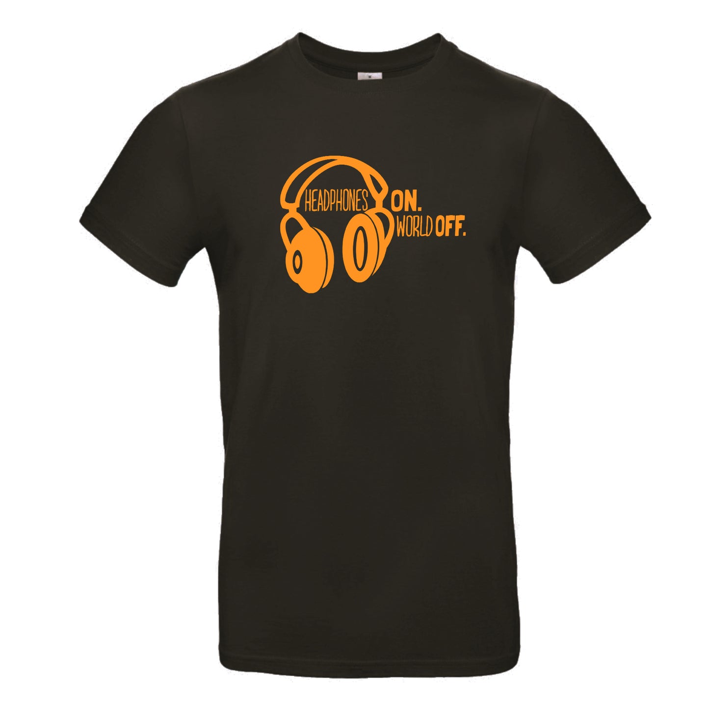 FairWear men's t-shirt 'Headphones ON - World OFF' cotton