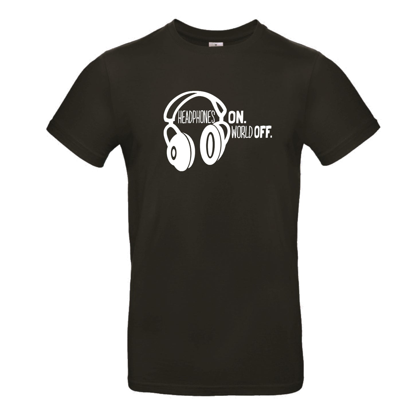FairWear men's t-shirt 'Headphones ON - World OFF' cotton