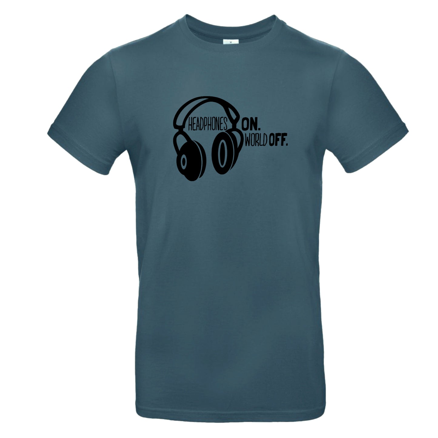 FairWear men's t-shirt 'Headphones ON - World OFF' cotton