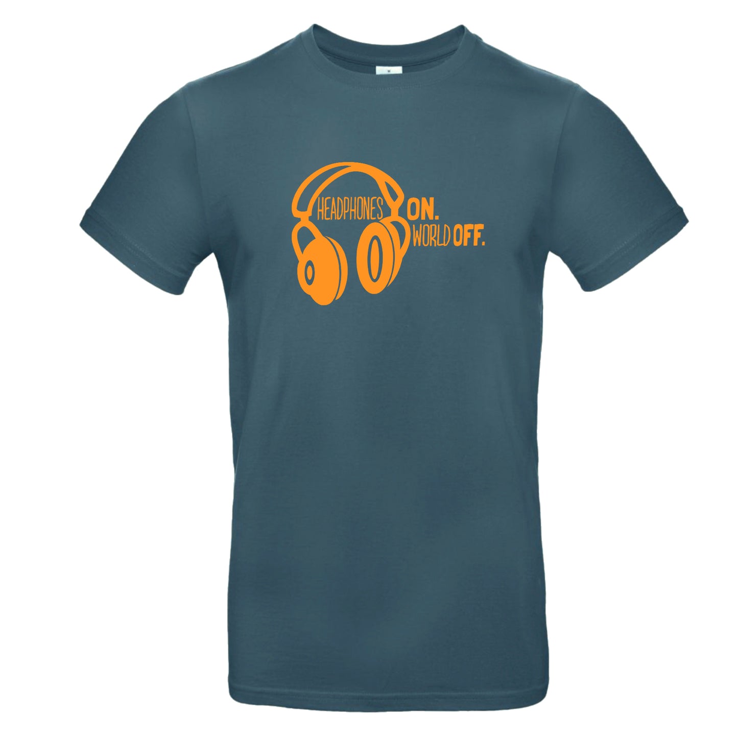 FairWear men's t-shirt 'Headphones ON - World OFF' cotton