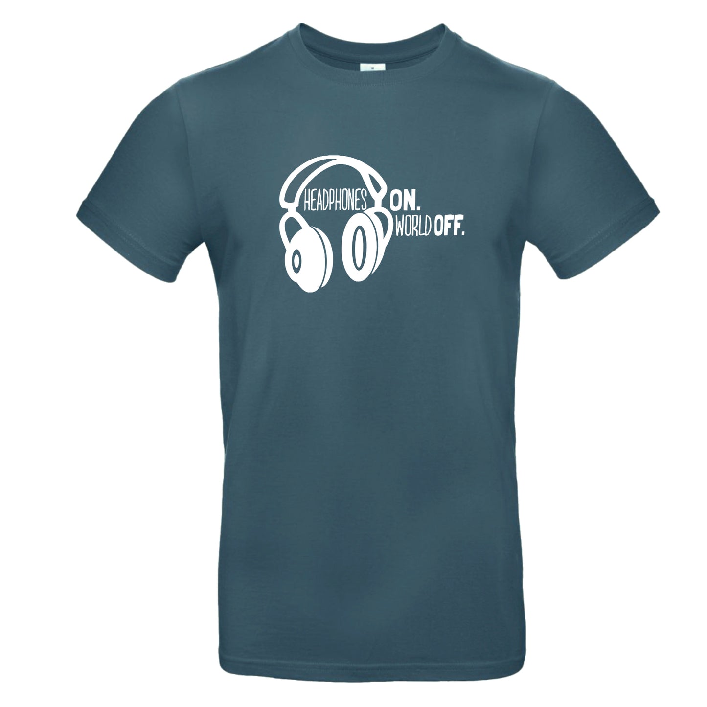 FairWear men's t-shirt 'Headphones ON - World OFF' cotton