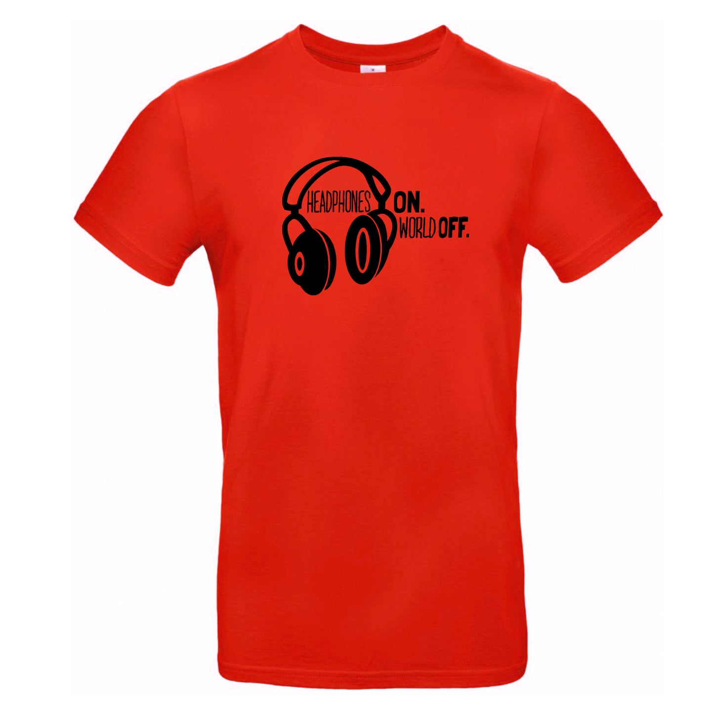 FairWear men's t-shirt 'Headphones ON - World OFF' cotton