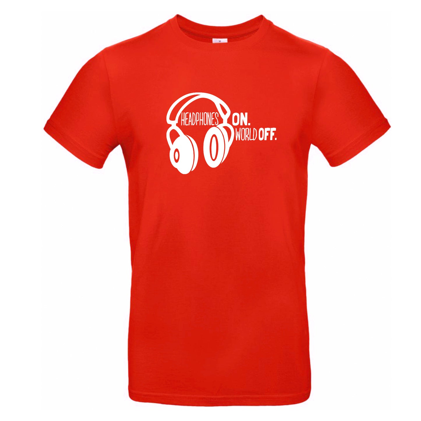 FairWear men's t-shirt 'Headphones ON - World OFF' cotton